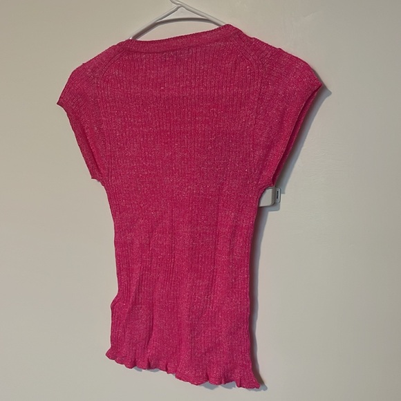 J. Crew Pink Short Sleeved Ribbed Sweater Top, NWOT - Picture 6 of 6